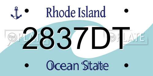2837DT Rhode Island License Plate