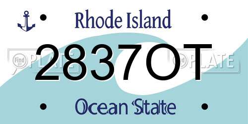 2837OT Rhode Island License Plate