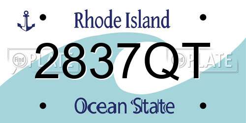2837QT Rhode Island License Plate