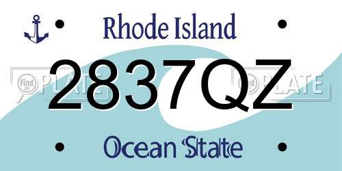 2837QZ Rhode Island License Plate