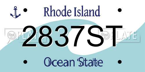 2837ST Rhode Island License Plate
