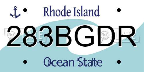 283BGDR Rhode Island License Plate
