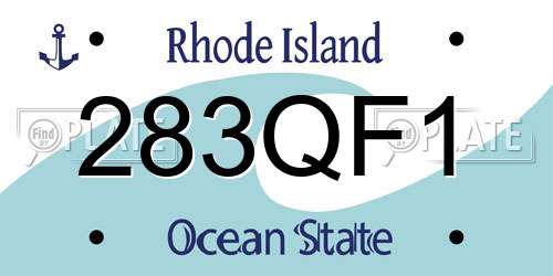 283QF1 Rhode Island License Plate