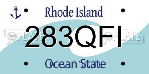 283QFI Rhode Island License Plate