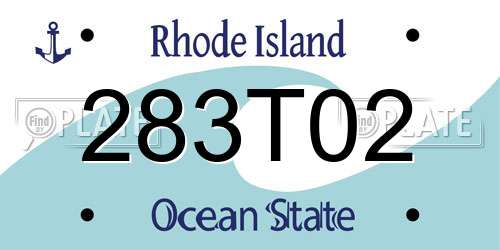 283T02 Rhode Island License Plate