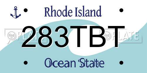 283TBT Rhode Island License Plate