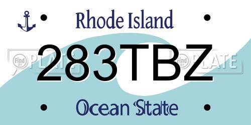 283TBZ Rhode Island License Plate