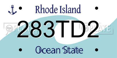 283TD2 Rhode Island License Plate