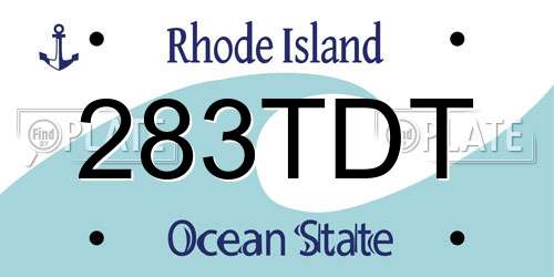 283TDT Rhode Island License Plate