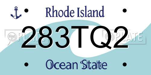 283TQ2 Rhode Island License Plate
