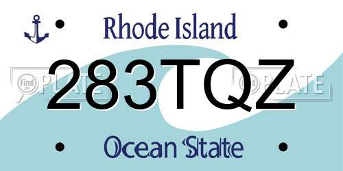 283TQZ Rhode Island License Plate