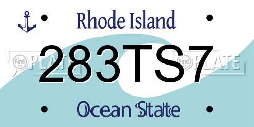 283TS7 Rhode Island License Plate