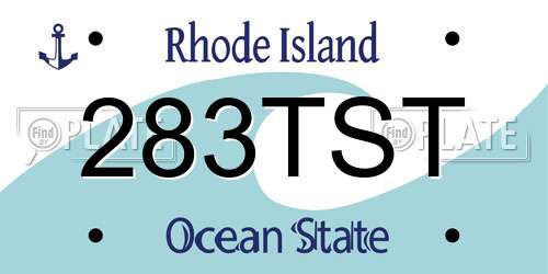 283TST Rhode Island License Plate
