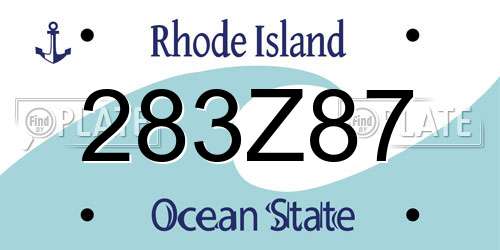 283Z87 Rhode Island License Plate