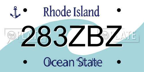 283ZBZ Rhode Island License Plate