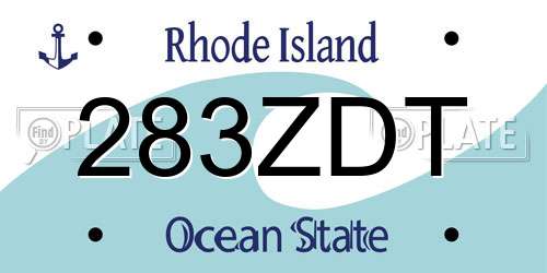 283ZDT Rhode Island License Plate