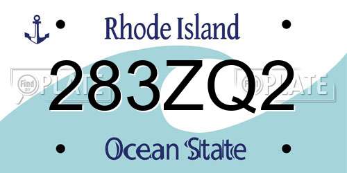 283ZQ2 Rhode Island License Plate