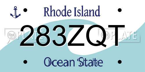 283ZQT Rhode Island License Plate