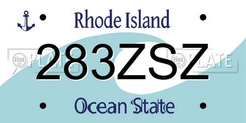 283ZSZ Rhode Island License Plate