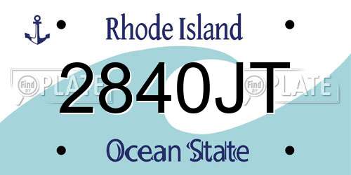 2840JT Rhode Island License Plate