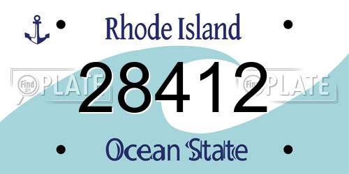 28412 Rhode Island License Plate