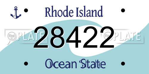 28422 Rhode Island License Plate