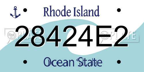 28424E2 Rhode Island License Plate