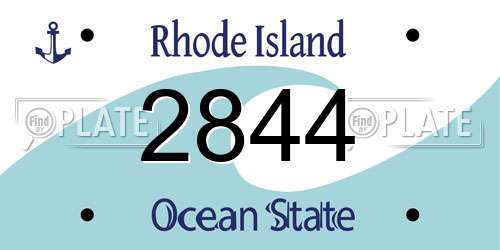 2844 Rhode Island License Plate