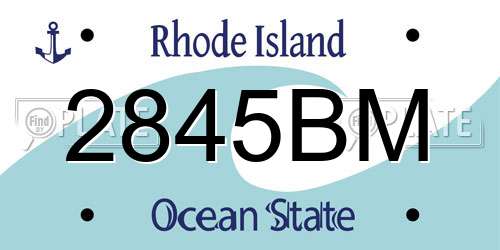 2845BM Rhode Island License Plate