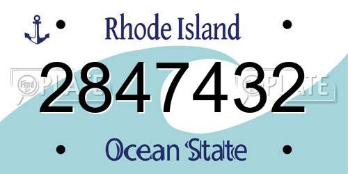 2847432 Rhode Island License Plate