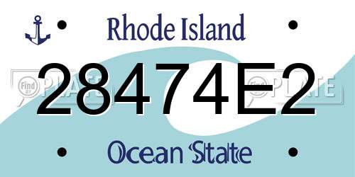 28474E2 Rhode Island License Plate