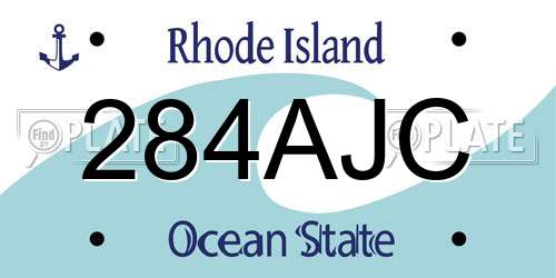 284AJC Rhode Island License Plate