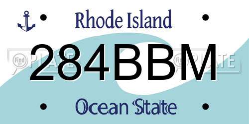 284BBM Rhode Island License Plate