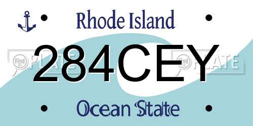 284CEY Rhode Island License Plate