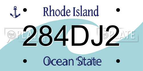 284DJ2 Rhode Island License Plate
