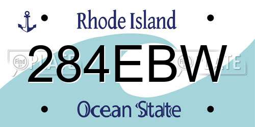 284EBW Rhode Island License Plate