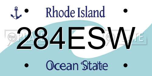 284ESW Rhode Island License Plate