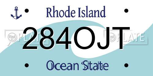 284OJT Rhode Island License Plate