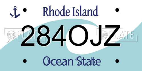 284OJZ Rhode Island License Plate