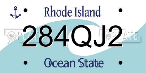 284QJ2 Rhode Island License Plate