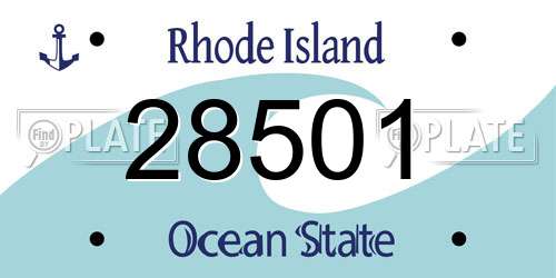 28501 Rhode Island License Plate