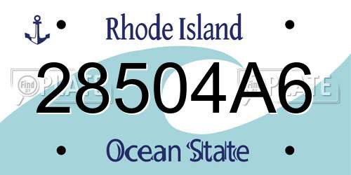 28504A6 Rhode Island License Plate