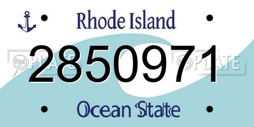 2850971 Rhode Island License Plate