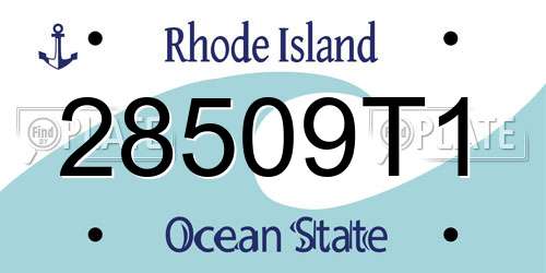 28509T1 Rhode Island License Plate