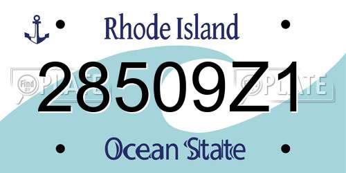28509Z1 Rhode Island License Plate