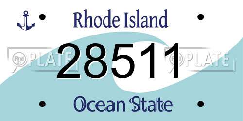 28511 Rhode Island License Plate