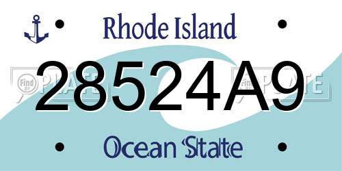 28524A9 Rhode Island License Plate