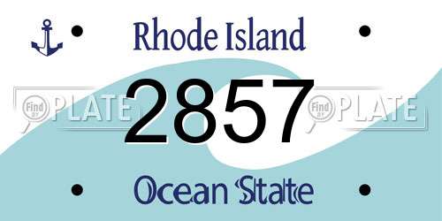 2857 Rhode Island License Plate