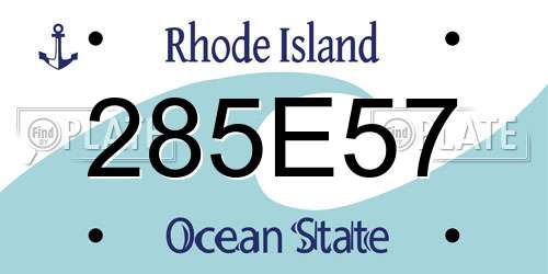285E57 Rhode Island License Plate