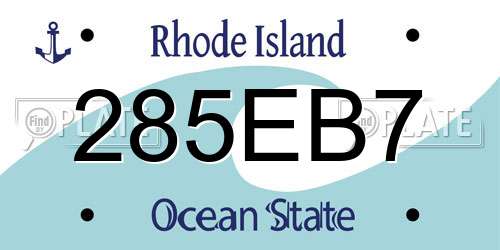 285EB7 Rhode Island License Plate